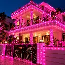 Vibrant Pink-Lit Festive Home.webp