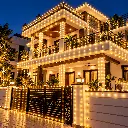 Festive Modern Villa at Twilight.webp