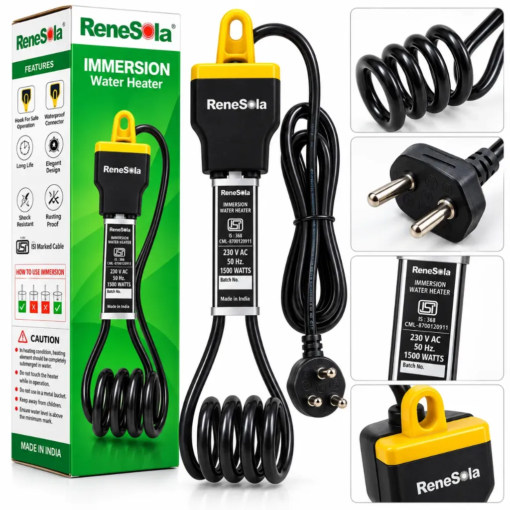 ReneSola 1500W Waterproof Immersion Water Heater Rod | Pack Of 2